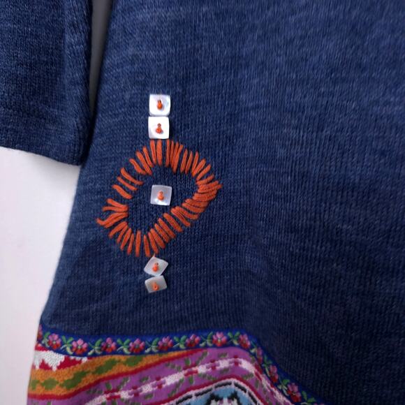 Moka Sport Beaded Sweater Dress Tunic made in India, Size XL, NWT - Picture 6 of 11